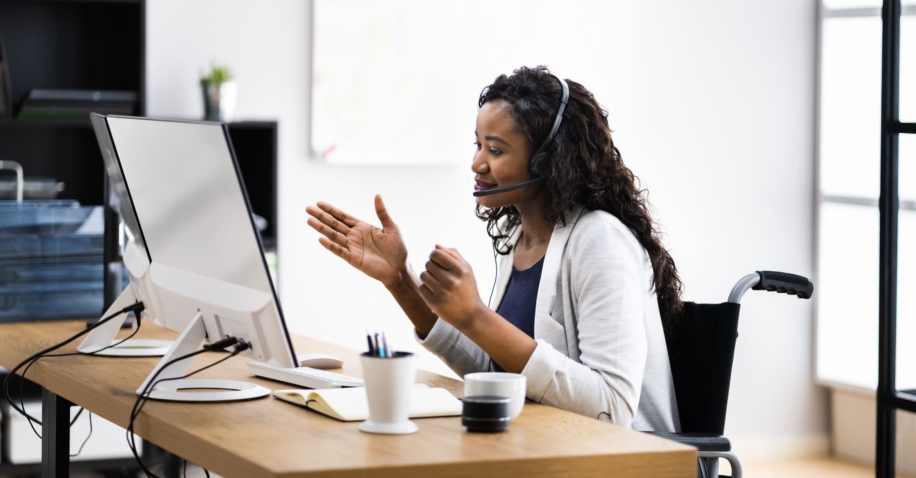 Virtual Personal Assistant Woman Making Video Call